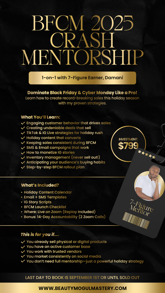 BFCM 2025 CRASH MENTORSHIP
